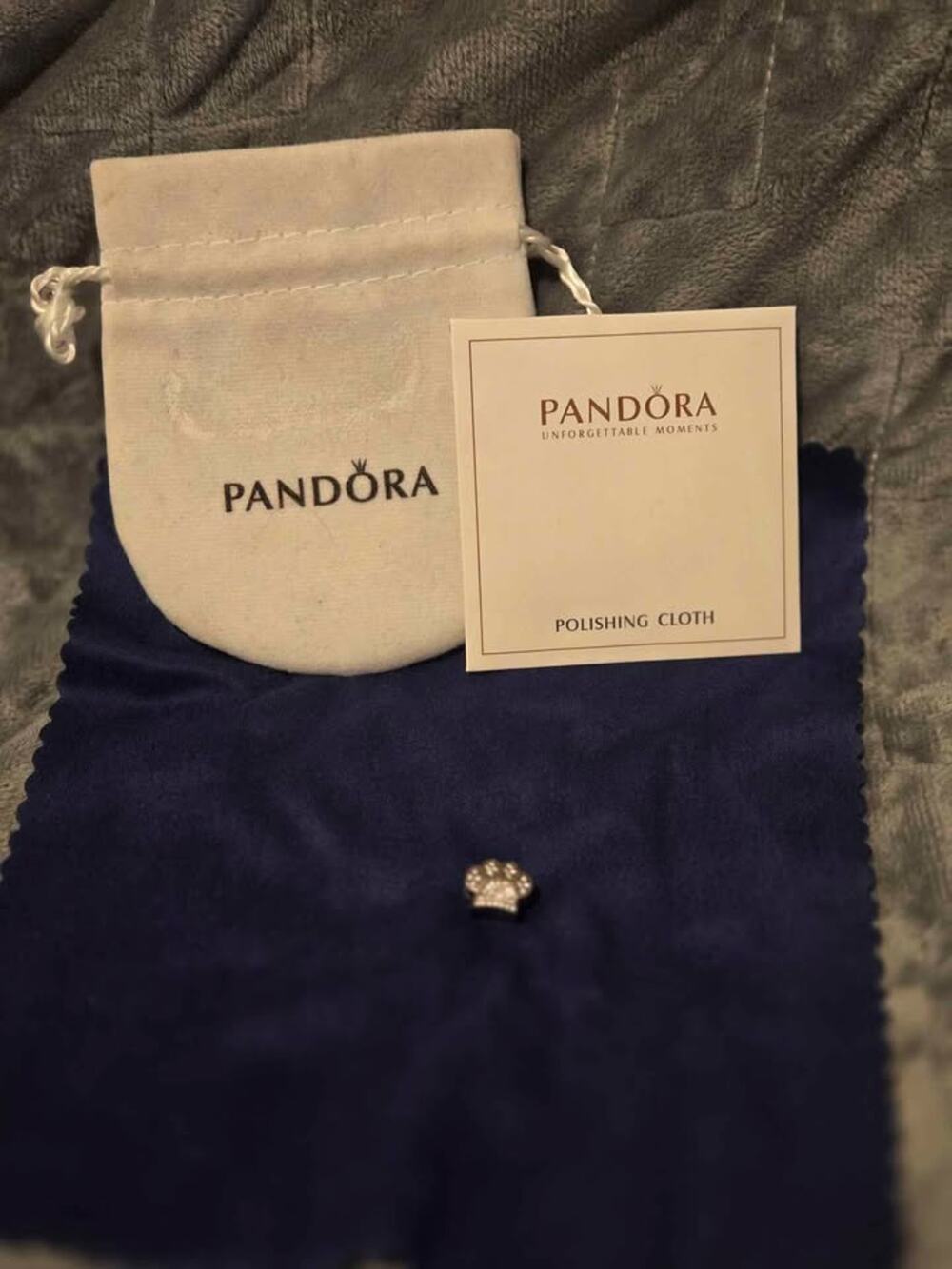 Pandora Sparkling Paw Print Charm